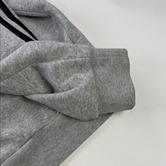 Adidas Heather Gray Zip-Up Hoodie with Black Accents - Picture 8 of 9